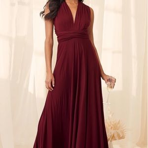 LuLu’s Tricks of the Trade Burgundy Maxi Dress